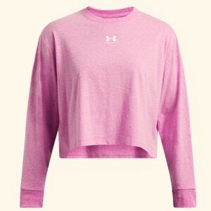 Under Armour Pink Heather Long Sleeve Crop NWOT - Small
